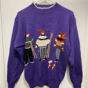 Vintage Purple Authentic Extra Size L Women’s Pullover  Sweater #9